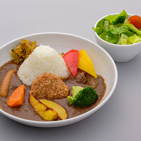 富士山カレー サラダ付