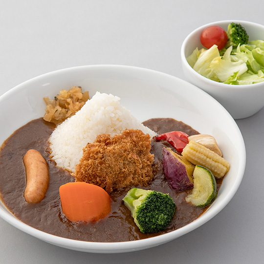 富士山カレー サラダ付