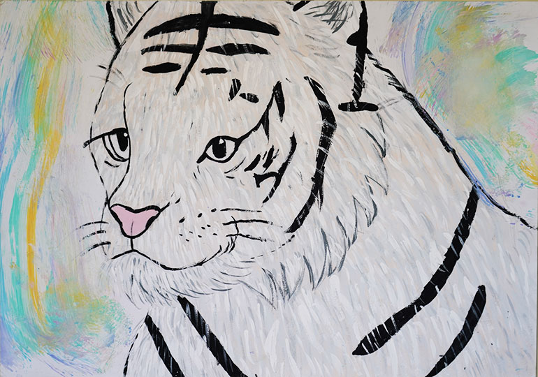 光かがやくホワイトタイガー