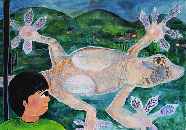 早く生まれてこないかな ヤモリの赤ちゃん