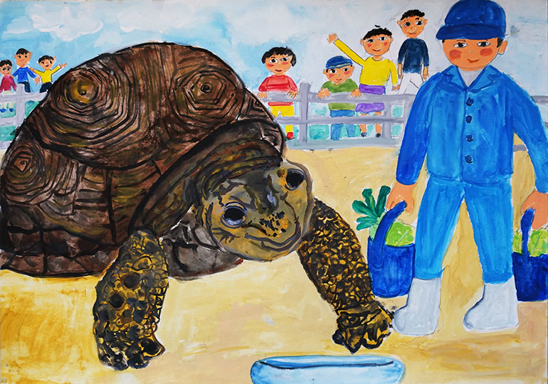 ゾウガメは大きいなあ！