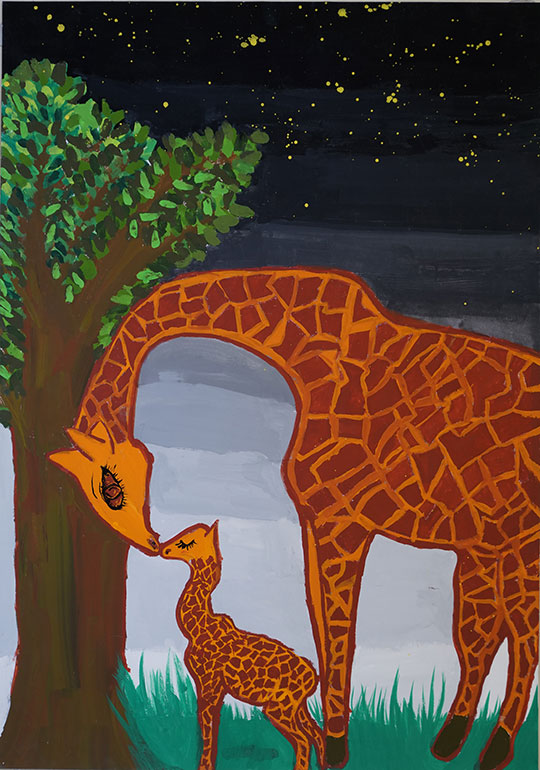 初めてのナイトサファリ！！キリン親子発見！